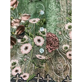 Floral Print Button Front Blouse, Casual Long Sleeve Crew Neck Blouse For Spring & Fall, Women's Clothing