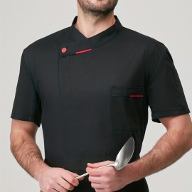 Chef Code Men's Short Sleeve Uniform Classic Chef Coat Cook Shirts