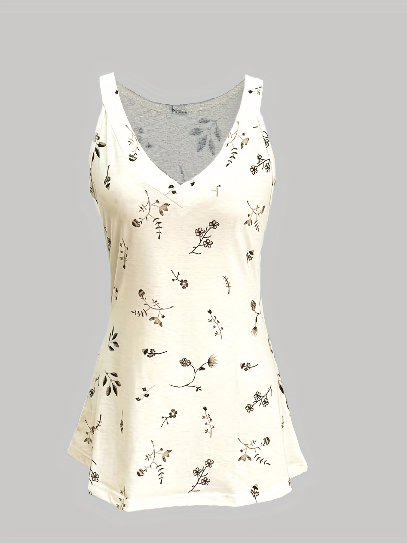 heart print v neck tank top, heart print v neck tank top casual sleeveless tank top for summer womens clothing details 4